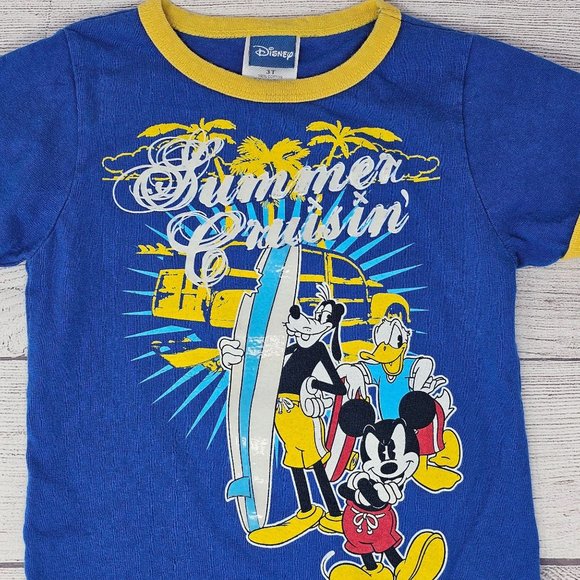 Disney Jersey Stylle Boys 2 "Summer Cruisin"‎ Mickey Size 3T - Picture 1 of 4